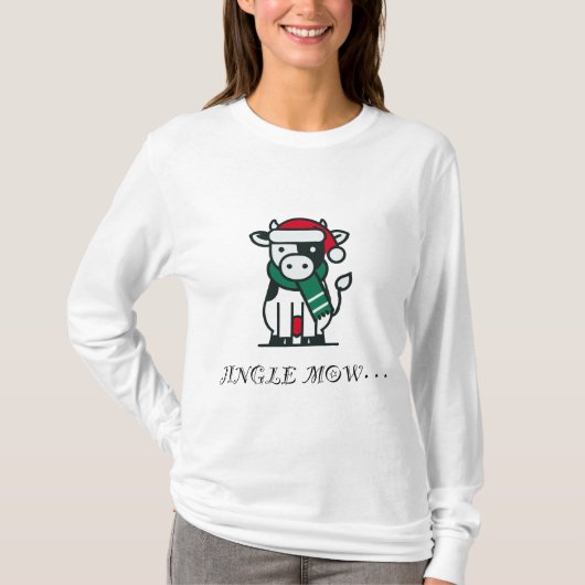 T-shirt Jingle Mow Funny Christmas Cow (Devant)