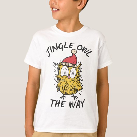 T-shirt Jingle Owl en chemin Funny Père Noël Owl (Devant)