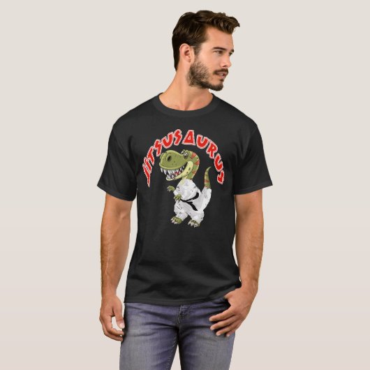 T-shirt Jitsusaurus Funny Jiu Jitsu Trex Ceinture noire (Devant entier)