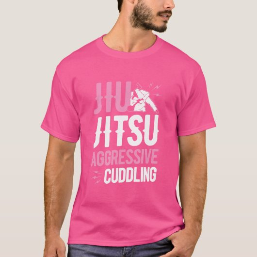 T-shirt Jiu Jitsu Agressive Cuddling Funny Bbj Grappling (Devant)