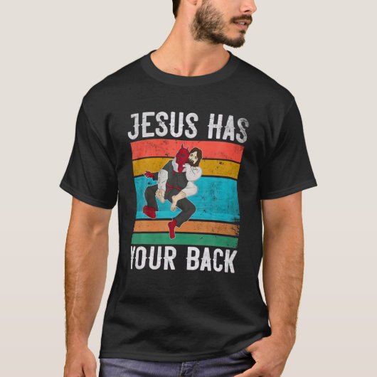 T-shirt Jiu Jitsu Brésil Jésus a ton dos (Devant)