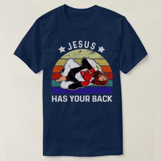 T-shirt Jiu Jitsu Brésilien Jésus Jésus a ton dos 1 (Design devant)