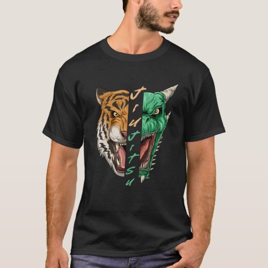 T-shirt Jiu Jitsu Dragon and Tiger - BJJ Grappling (Devant)