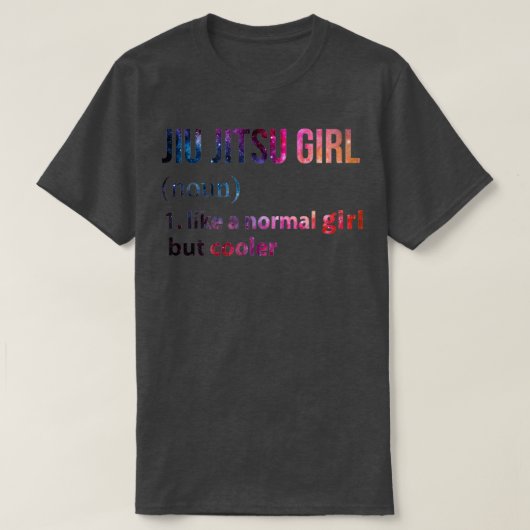 T-shirt Jiu jitsu Fille comme une fille normale mais galax (Design devant)