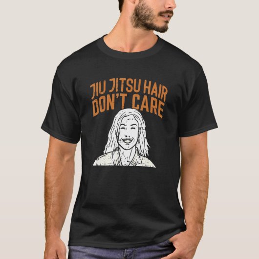 T-shirt Jiu Jitsu Hair Dont Care Bjj (Devant)