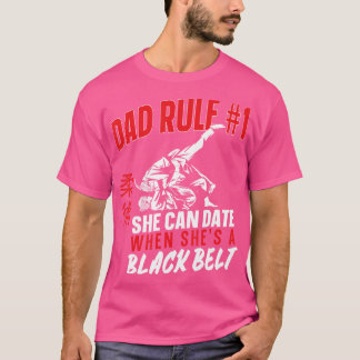 T-shirt Jiu Jitsu Papa Père Fille Papa Règle 1 Elle Peut D