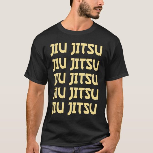 T-shirt Jiu Jitsu Repeating Text MMA Muay Thai Boxing Figh (Devant)