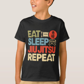 T-shirt Jiu Jitsu Rétro Vintage Manger Dormir Jiu Jitsu Ré
