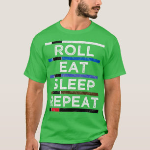 T-shirt Jiu Jitsu Roll Manger Sleep Répétition Triblend