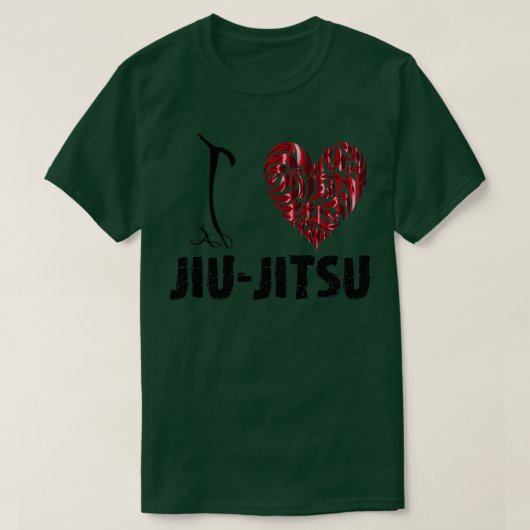 T-shirt JiuJitsu texte blanc T J'aime JiuJitsu (Design devant)