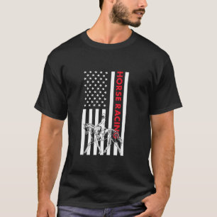 T-shirt Jockey Drapeau États-Unis Course Hippique