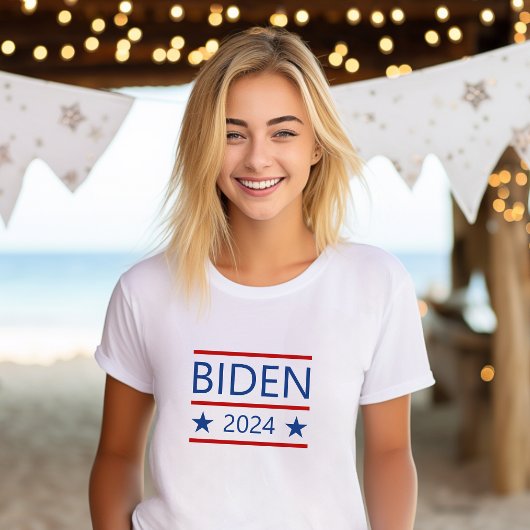 T-shirt Joe Biden 2024 avec Patriotic Red Lines
