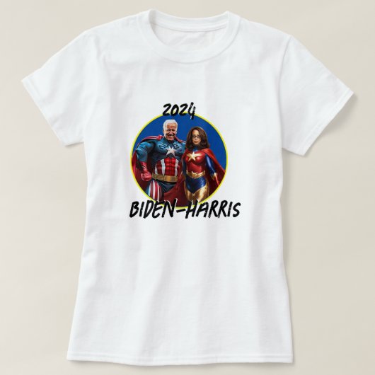 T-shirt Joe Biden et Kamala Harris en super-héros (Design devant)
