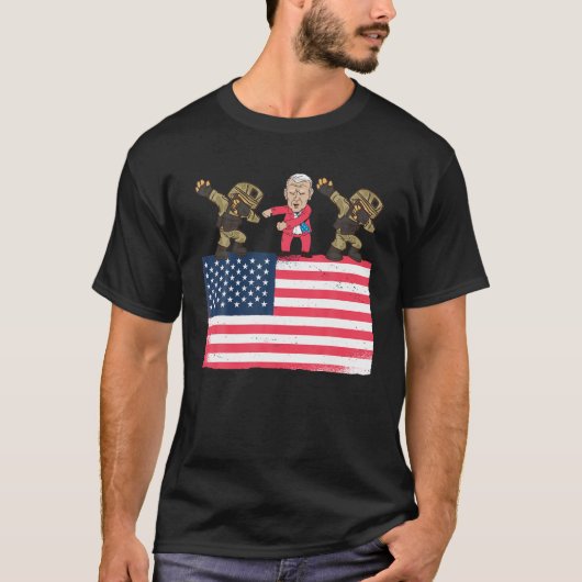 T-shirt Joe Biden Flossing Dabbing Soldier Patriotic Ameri (Devant)