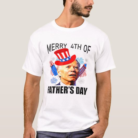 T-shirt Joe Biden Joyeux 4E De Fête des pères Drôle 4E De  (Devant)