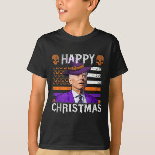 T-shirt Joe Biden Joyeux Halloween Joyeux Noël NOUS Drapea
