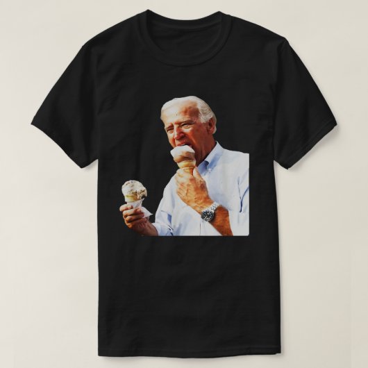 T-shirt Joe Biden mangeant de la glace , le discours du 4 (Design devant)