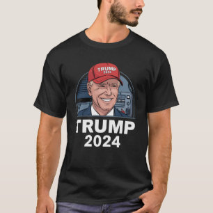 T-shirt Joe biden Portant un Casquette Trump