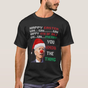 T-shirt Joe Biden Vilain Chandail De Noël Pour Hommes
