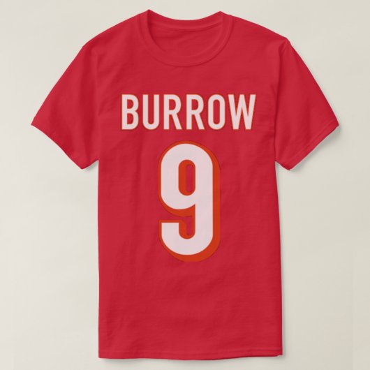 T-SHIRT JOE BURROW 9 BENGALS CINCINNATI (Design devant)