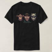 T-shirt Joe Rogan expérience avec le singe et le alie (Design devant)