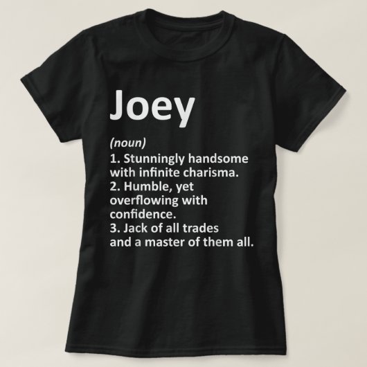 T-shirt JOEY Définition Personnalized Funny Birthday G (Design devant)