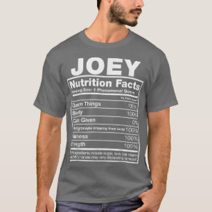 T-shirt Joey Nutrition Facts Joey Nom Anniversaire