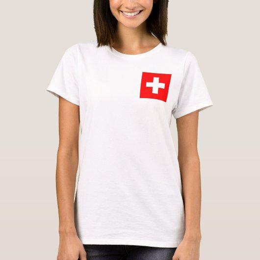 T-shirt Jogger en polaire féminin avec drapeau de Suisse (Devant)