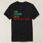 T-shirt Jogging chats drôle anniversaire j'aime Jogging ch (Design devant)