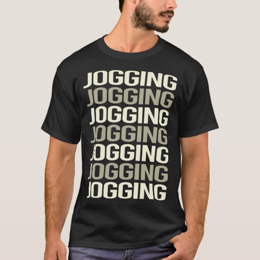 T-shirt Jogging Jogging Jogger en texte blanc (Devant)