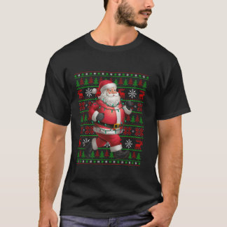 T-shirt Jogging Lights Lover Xmas Ugly Père Noël Jogging C