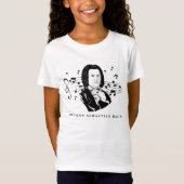 T-Shirt Johann Sebastian Bach Portrait et buste avec notes (Devant)