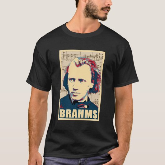 T-shirt Johannes Brahms Notes musicales (Devant)