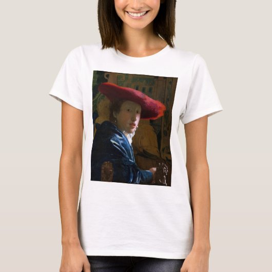 T-shirt Johannes Vermeer - Fille avec un Casquette rouge (Devant)