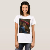 T-shirt Johannes Vermeer - Fille avec un Casquette rouge (Devant entier)