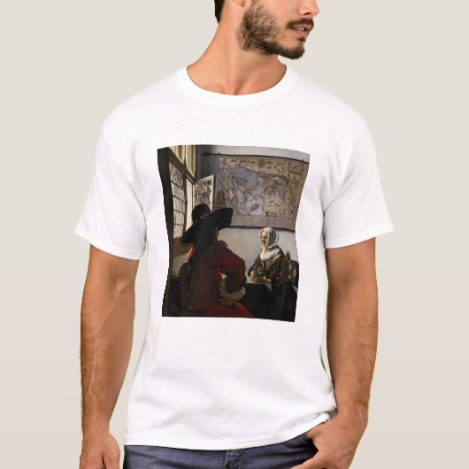 T-shirt Johannes Vermeer - Officier avec une fille qui rit (Devant)