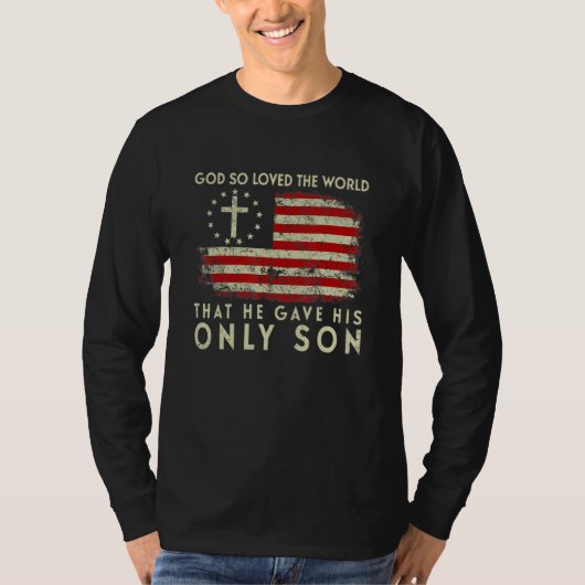 T-shirt John 316 Croix chrétienne Bible Christian Us Drape (Devant)