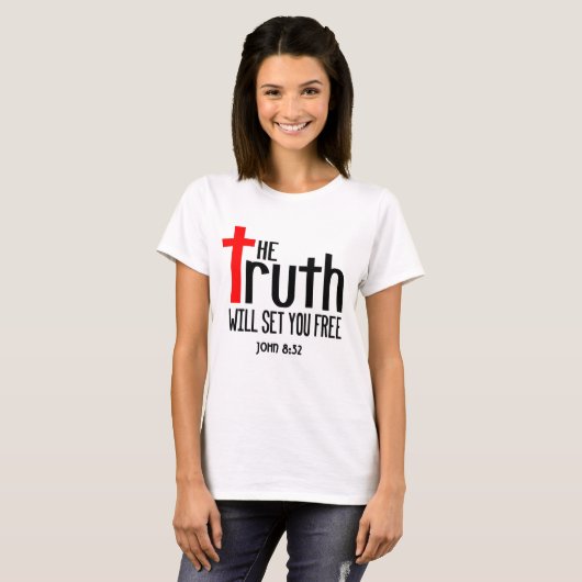 T-shirt John 8:32 la Vérité vous libèrera (Devant entier)