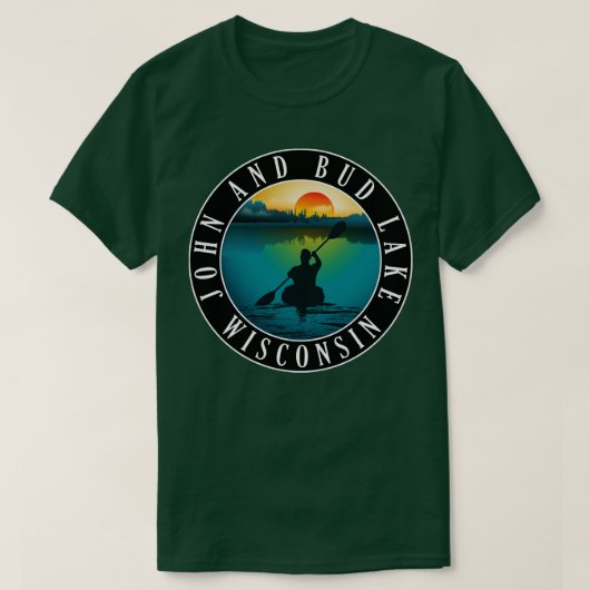 T-shirt John Et Bud Lake Wisconsin Kayaking (Design devant)