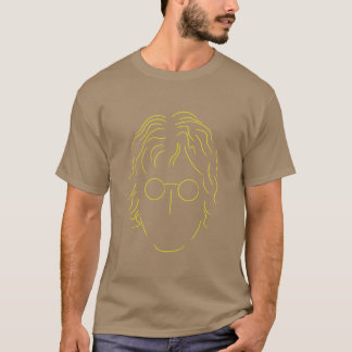 T-shirt John Lennon Minimaliste Jaune rétro