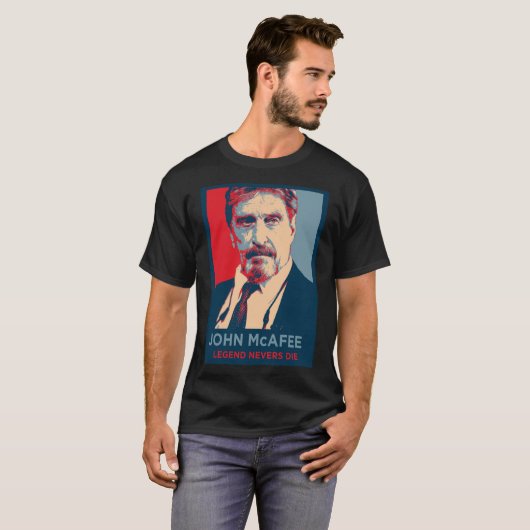 T-shirt JOHN MCAFEE LEGEND NEVERS DIE retro Classic T-Shir (Devant entier)