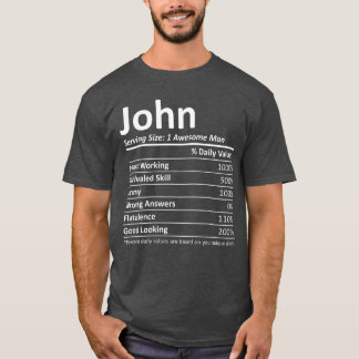 T-shirt JOHN Nutrition Drôle Anniversaire Nom Personnalisé