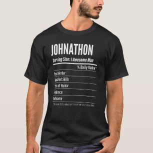 T-shirt Johnathon Taille du service Nutrition Étiquette Ca