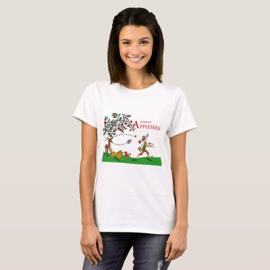 T-shirt Johnny Appleseed T-Shirt, Animaux et Pommier (Devant entier)