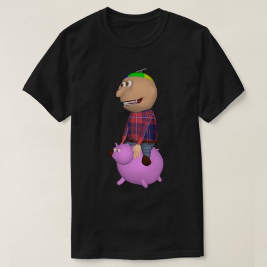 T-shirt Johnny chevauchant un cochon (Design devant)
