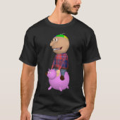 T-shirt Johnny chevauchant un cochon (Devant)
