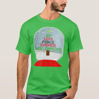 T-shirt Joie, Aimer Peace Kindness tree, arbre de Noël, Sn