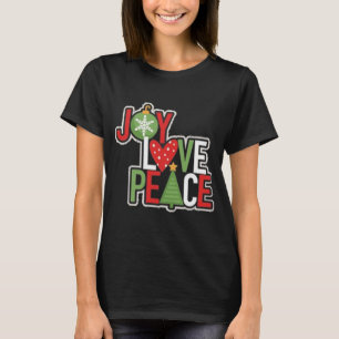 T-shirt Joie Amour Paix Noël Vacances Festif