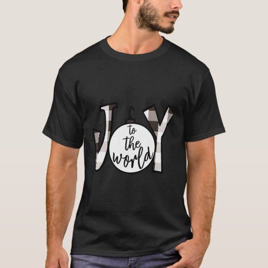 T-shirt Joie Au Monde Noël Buffle Noir Et Blanc (Devant)