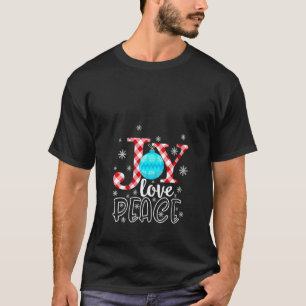 T-shirt JOIE DES FEMMES AIMER LA PAIX Noël Snowflakes Ball